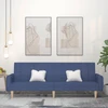 Dvivietė sofa-lova, mėlynos spalvos, audinys