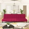 Dvivietė sofa-lova, raudonojo vyno spalvos, aksomas