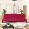 Dvivietė sofa-lova, raudonojo vyno spalvos, aksomas