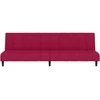 Dvivietė sofa-lova, raudonojo vyno spalvos, aksomas
