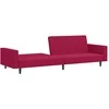 Dvivietė sofa-lova, raudonojo vyno spalvos, aksomas