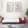 Dvivietė sofa-lova, raudonojo vyno spalvos, aksomas