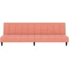 Dvivietė sofa-lova, rožinės spalvos, aksomas