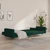 Dvivietė sofa-lova su dvejomis pagalvėmis, žalia, aksomas