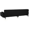 Dvivietė sofa-lova su dvejomis pagalvėmis, juoda, aksomas