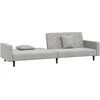 Dvivietė sofa-lova su dvejomis pagalvėmis, pilka, aksomas