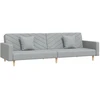 Dvivietė sofa-lova su dvejomis pagalvėmis, pilka, audinys
