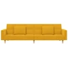 Dvivietė sofa-lova su dvejomis pagalvėmis, geltona, audinys