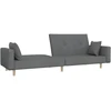 Dvivietė sofa-lova su dvejomis pagalvėmis, pilka, audinys