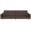 Dvivietė sofa-lova su dvejomis pagalvėmis, taupe, audinys