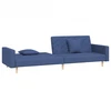 Dvivietė sofa-lova su dvejomis pagalvėmis, mėlyna, audinys
