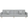 Dvivietė sofa-lova su dvejomis pagalvėmis, pilka, audinys