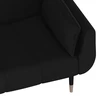 Dvivietė sofa-lova su dvejomis pagalvėmis, juoda, aksomas