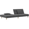 Dvivietė sofa-lova su dvejomis pagalvėmis, pilka, audinys
