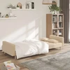 Dvivietė sofa-lova su dvejomis pagalvėmis, kreminė, audinys