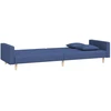 Dvivietė sofa-lova su dvejomis pagalvėmis, mėlyna, audinys