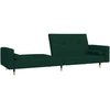 Dvivietė sofa-lova su dvejomis pagalvėmis, žalia, aksomas