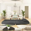 Dvivietė sofa-lova su dvejomis pagalvėmis, pilka, audinys