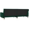 Dvivietė sofa-lova su dvejomis pagalvėmis, žalia, aksomas