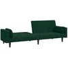 Dvivietė sofa-lova su dvejomis pagalvėmis, žalia, aksomas