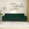 Dvivietė sofa-lova su dvejomis pagalvėmis, žalia, aksomas