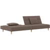 Dvivietė sofa-lova su dvejomis pagalvėmis, taupe, audinys
