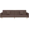 Dvivietė sofa-lova su dvejomis pagalvėmis, taupe, audinys