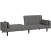Dvivietė sofa-lova su dvejomis pagalvėmis, pilka, audinys