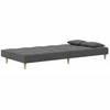 Dvivietė sofa-lova su dvejomis pagalvėmis, pilka, audinys