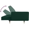 Dvivietė sofa-lova su dvejomis pagalvėmis, žalia, aksomas