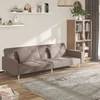Dvivietė sofa-lova su dvejomis pagalvėmis, taupe, audinys