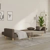 Dvivietė sofa-lova su dvejomis pagalvėmis, taupe, audinys
