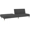 Dvivietė sofa-lova, tamsiai pilkos spalvos, aksomas