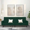 Dvivietė sofa-lova, tamsiai žalios spalvos, aksomas