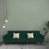 Dvivietė sofa-lova, tamsiai žalios spalvos, aksomas