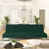 Dvivietė sofa-lova, tamsiai žalios spalvos, aksomas