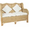 Dvivietė sofa, natūralus ratanas ir linas