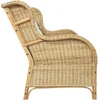 Dvivietė sofa, natūralus ratanas ir linas