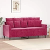 Dvivietė sofa, raudonojo vyno spalvos, 140cm, aksomas