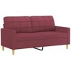 Dvivietė sofa, raudonojo vyno spalvos, 140cm, audinys