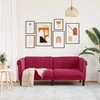 Dvivietė sofa, raudonojo vyno spalvos, aksomas