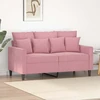 Dvivietė sofa, rožinės spalvos, 120cm, aksomas