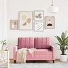 Dvivietė sofa, rožinės spalvos, 120cm, aksomas