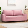 Dvivietė sofa, rožinės spalvos, 140cm, aksomas