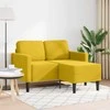 dvivietė sofa su gultu L formos geltona 125 cm aksomas