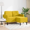 dvivietė sofa su gultu L formos geltona 125 cm aksomas
