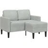 dvivietė sofa su gultu L formos šviesiai pilka 125 cm Velvet