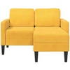 dvivietė sofa su gultu L formos šviesiai geltona 125cm patalynė