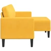 dvivietė sofa su gultu L formos šviesiai geltona 125cm patalynė