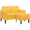 dvivietė sofa su gultu L formos šviesiai geltona 125cm patalynė